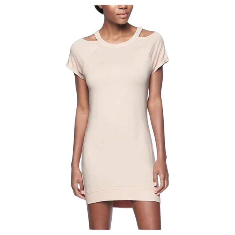 Athleta Sweater Dress Womens MP Shala Cut Out Shoulder Knitted Blush Pink